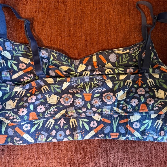 Duluth Trading Co. Bra Womens XXL Garden Print Soft Bralette Low Impact Set Of 3 - Picture 6 of 9